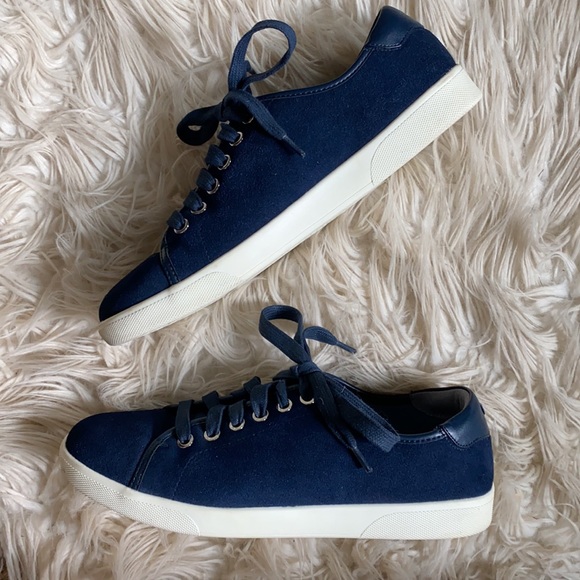 Vionic Shoes | Vionic Brinley Navy Blue Suede Rubber Sole Shoes | Poshmark